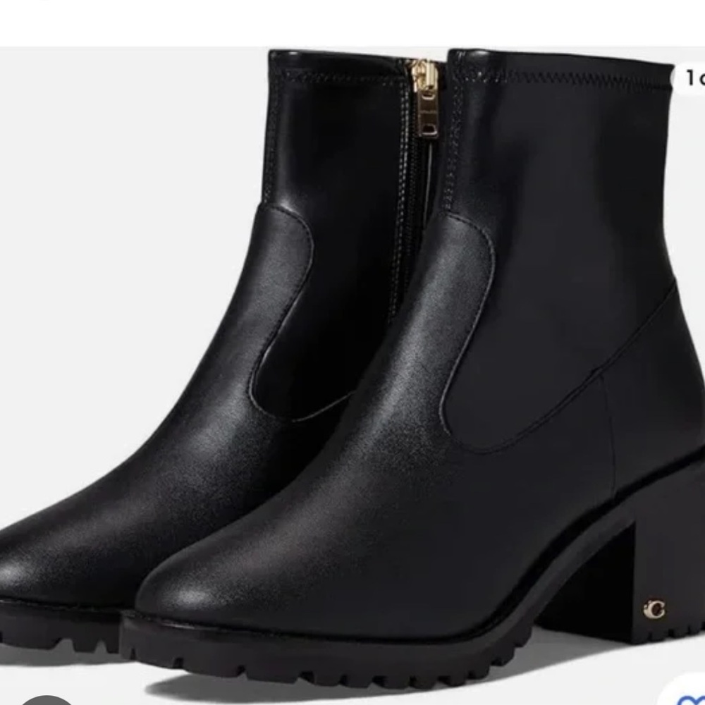 Coach Joy Black Leather Bootie